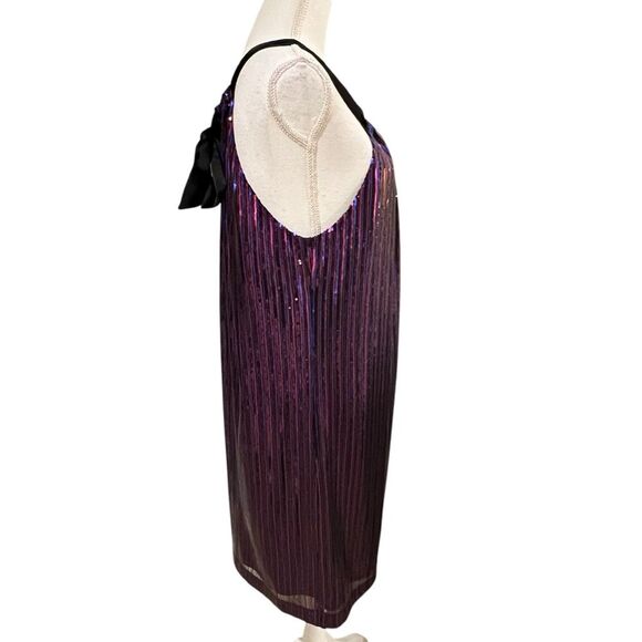 Trina Turk JuJu Sequin Dress Black Multi M Glam Party Cocktail Event Maximalist - Picture 4 of 10